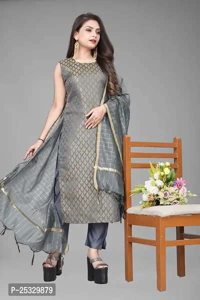 Fancy Jacquard Kurta Set For Women-thumb0