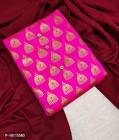 Buy Morly Women's Cotton Silk Cotton silk Banarasi Dress Material; Rama at  Amazon.in