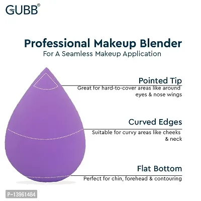 Beauty Blender For Face Makeup | Foundation Blending Beauty Sponge, Flawless for Liquid, Cream, Foundation  Powder | Makeup Sponge (Purple) - Set of 4-thumb4