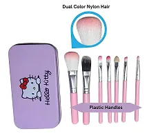 Hello Kitty Makeup Mini Brush Kit set of 7 with 2 pcs of MFIO Insta Beauty Water  Smudge Proof 36 Hour Long Lasting Liquid Eye Liner 2.5 g (The Swiss Eyes)-thumb1
