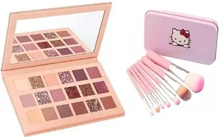 Nude Eyeshadow Makeup Kit + Hello Kitty Makeup Brushes-thumb1