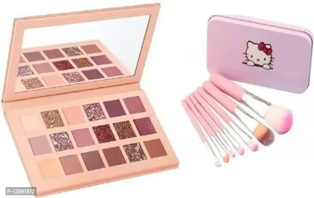 Nude Eyeshadow Makeup Kit + Hello Kitty Makeup Brushes-thumb2