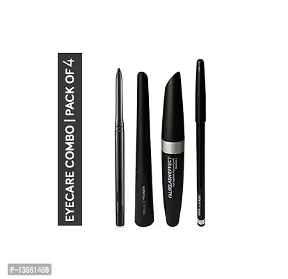 Beauty Professionals Gel Eyeliner, Eyebrow Pencil, Pencil Kajal  Mascara Black Pack of 4-thumb0