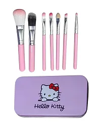 Hello Kitty Makeup Mini Brush Kit of 7 pcs with MFIO Premium Makeup Blender Sponge (2 Pcs)| Latex Free | Assorted Color-thumb1