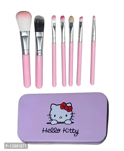 Hello Kitty Makeup Mini Brush Kit of 7 pcs with MFIO Premium Makeup Blender Sponge (2 Pcs)| Latex Free | Assorted Color-thumb2