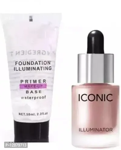 Illuminator Liquid Highlighter With Makeup Tube Primer (Pack Of 2 Items)