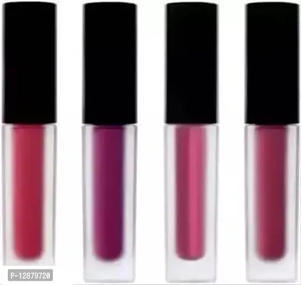 Cute Mute Professional Liquid Lipstick Combo, Set Of 4 Mini Lipsticks, Matte Finish Lip N3 (Multicolour, 8 G)-thumb0