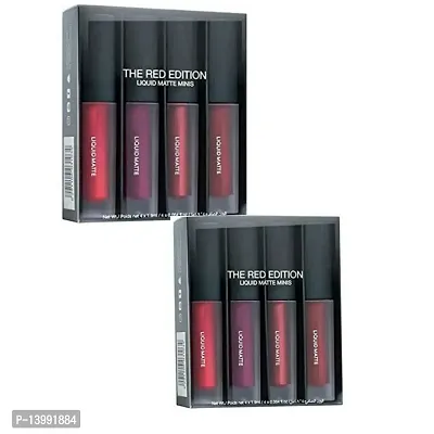 4in1 Red Edition Liquid Matte Minis Lipstick, 6-ml - (Pack of 2)-thumb2