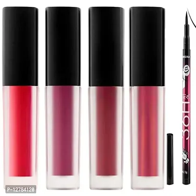Liquid Matte Minis Lipstick Red Editi with 36h eyeliner