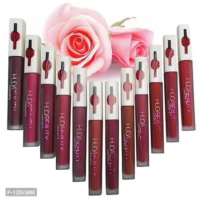 12 pcs diffrent shades matte liquid lipsticks for matte look