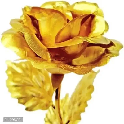 Own Box 24K Plated Artificial Flower with Long Stem for Rose/Propose/Valentine's Day (Red)-thumb2