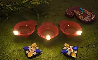 Own Box New  Trending Water Sensored LED Diya, Floating, Flameless, Water Sensored, Water Filled, No Electricity Needed, Artificial Diya with Real Look led Light, Best for Diwali (Brown, Pack of 6)-thumb3