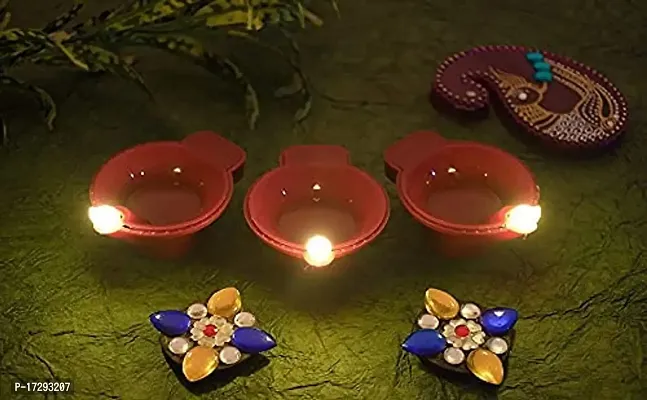 Own Box New  Trending Water Sensored LED Diya, Floating, Flameless, Water Sensored, Water Filled, No Electricity Needed, Artificial Diya with Real Look led Light, Best for Diwali (Brown, Pack of 6)-thumb4