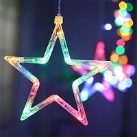 Own Box Star Curtain Light 6 Big Star 6 Small Star with 8 Flashing Modes for Decoration Multicolor (Pack of 1)-thumb2