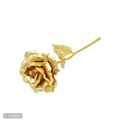 Own Box 24K Plated Artificial Flower with Long Stem for Rose/Propose/Valentine's Day (Red)-thumb3