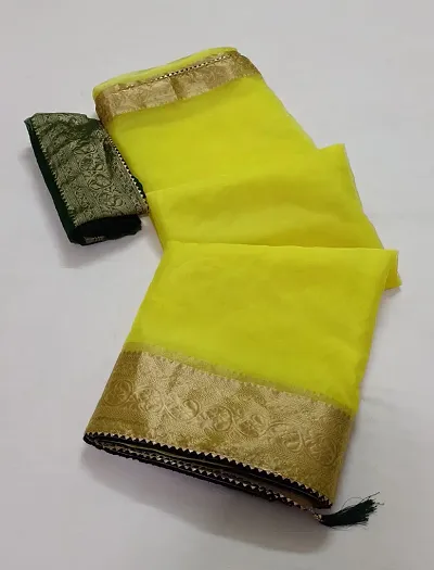 New In Art Silk Saree with Blouse piece 