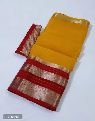 Stylish Fancy Designer Cotton Saree With Blouse Piece For Women-thumb0