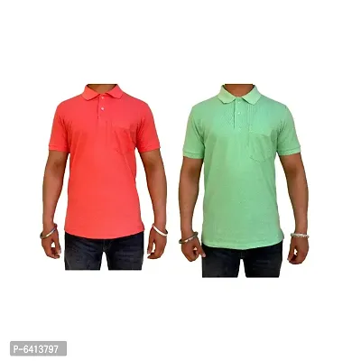 COMBO PACK OF 2 SOLID MATTY T-SHIRT FOR MEN-thumb0