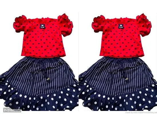 Beautiful Multicoloured Cotton Blend Frock For Girls Pack of 2-thumb0