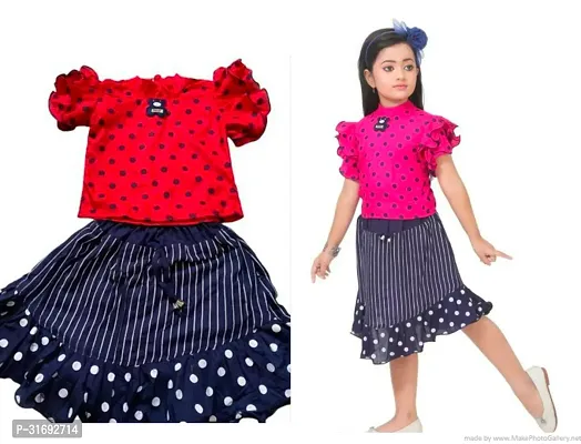 Beautiful Multicoloured Cotton Blend Frock For Girls Pack of 2-thumb0