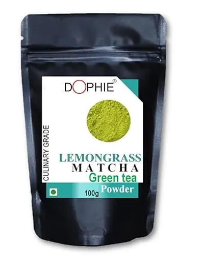 Dophie Matcha Green Tea Powder with Lemongrass 100g [PACK-1] Culinary Grade, Delicate green tea flavour with a hint of Lemongrass,Rich in Antioxidants