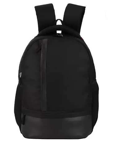 Designer Black Polyester Solid Backpacks