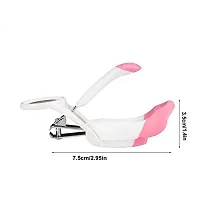 Trendy Professional Baby Nail Cutter With Magnifier/Baby Safety Nail Clipper/Baby Nail Scissors For New Born Children and Adults (White+Pink)-thumb1