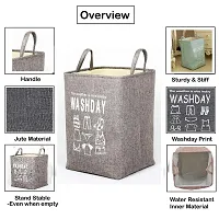 Trendy Waterproof Linen Laundry Bag With Handheld, Collapsible Laundry Storage, Cloth Toys Storage,65L Random Color (Nl-8002)-thumb1