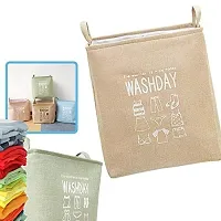 Trendy Waterproof Linen Laundry Bag With Handheld, Collapsible Laundry Storage, Cloth Toys Storage,65L Random Color (Nl-8002)-thumb3