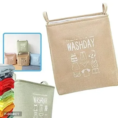 Trendy Waterproof Linen Laundry Bag With Handheld, Collapsible Laundry Storage, Cloth Toys Storage,65L Random Color (Nl-8002)-thumb4