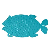 Trendy Fish Shape Anti-Slip Bath Mat For Shower And Bathtub, Pvc Material (Aqua)-thumb2
