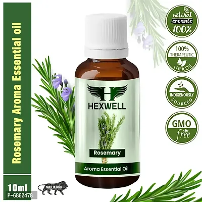 Hexwell Rosemary Essential Oil for Healthy Hair,Skin,Sleep, Pure  Natural  (10 ml)-thumb0
