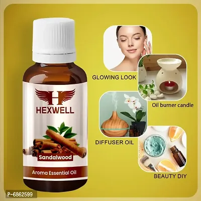 Hexwell Sandalwood Essential Oil for Healthy Hair,Skin,Sleep, Pure  Natural  (10 ml)-thumb3