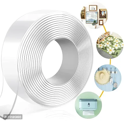 Double Sided Tape,3 Meter Self Adhesive Tape,Multipurpose Removable Traceless Mounting Adhesive Tape for Walls,Washable Reusable Strong Sticky Strips Grip Tape-thumb0