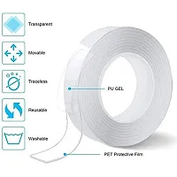 Double Sided Tape,3 Meter Self Adhesive Tape,Multipurpose Removable Traceless Mounting Adhesive Tape for Walls,Washable Reusable Strong Sticky Strips Grip Tape-thumb1
