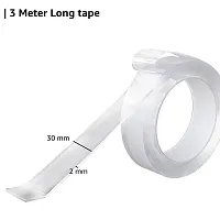 Double Sided Tape,3 Meter Self Adhesive Tape,Multipurpose Removable Traceless Mounting Adhesive Tape for Walls,Washable Reusable Strong Sticky Strips Grip Tape-thumb3