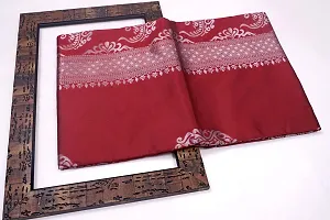 Burgundy Elegance: Banarasi Silk Saree with Gold-Silver Zari Floral Butta and Silver Paisley Pallu (MAROON)-thumb3