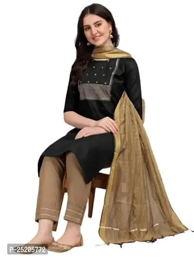 Chic Cotton Ensemble: Kurti, Pant, and Dupatta Set for Fabulous Comfort-thumb3