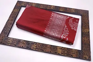 Burgundy Elegance: Banarasi Silk Saree with Gold-Silver Zari Floral Butta and Silver Paisley Pallu (MAROON)-thumb1