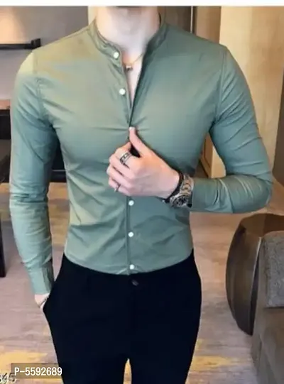 Stylish Cotton Blend Long Sleeve Formal Shirt for Men-thumb0