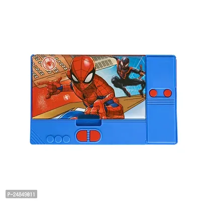 Plastic Multipurpose Big Size Jumbo Spiderman Magnetic Dual Side Spacious Art Plastic Pencil Box Blue