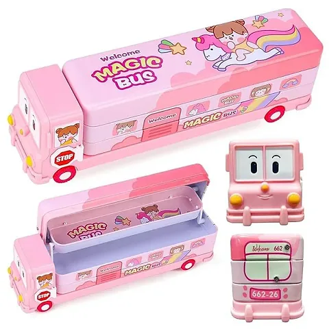 Bus Shaped Pencil Box For Kids