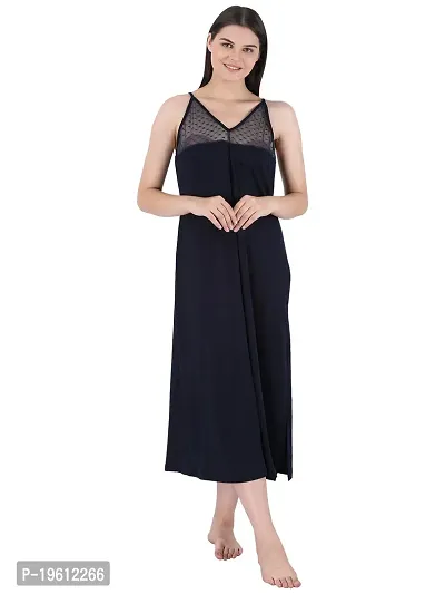 Stylish Black Soft Cotton Hosiery Solid Dresses For Women