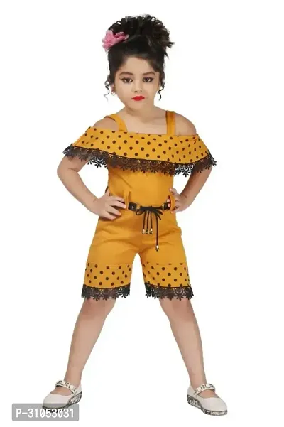 Stylish Brown Cotton Blend Dresses For Girls