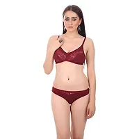 Embibo Multicolor Hosiery Bra  Panty Set for Women-thumb1