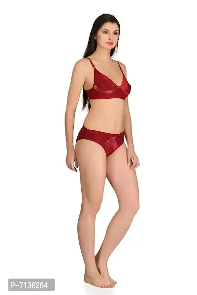 Embibo Women's Lingerie Set Maroon-thumb2