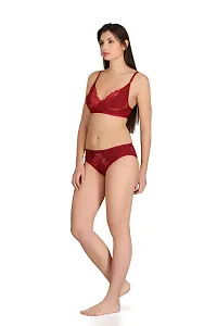 Embibo Women's Lingerie Set Fone-Maroon-Pink-thumb1