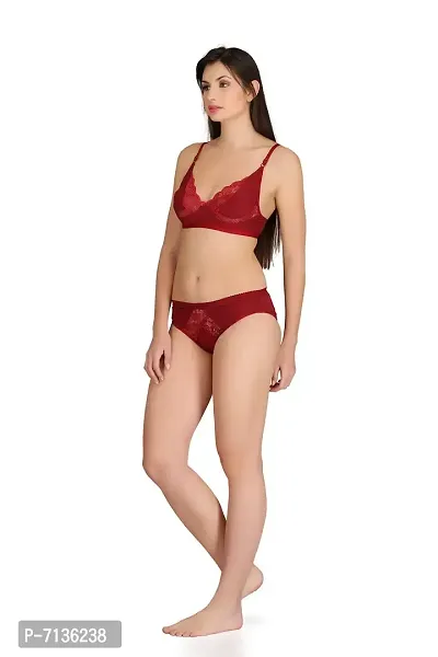 Embibo Women's Lingerie Set Fone-Maroon-Pink-thumb2