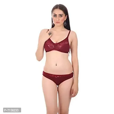 Embibo Multicolor Hosiery Bra  Panty Set for Women-thumb2