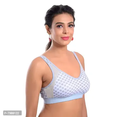 Embibo Women's Cotton Non Padded Wire Free Sports Bra (Rimsha-SportsBra-Skyblue-38_Light Blue_38)-thumb2